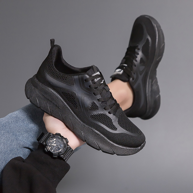 2025 nuevas zapatillas de pareja transpirables para hombres y mujeres zapatos casuales para correr zapatos de tela blanca gruesa F8829 image 3