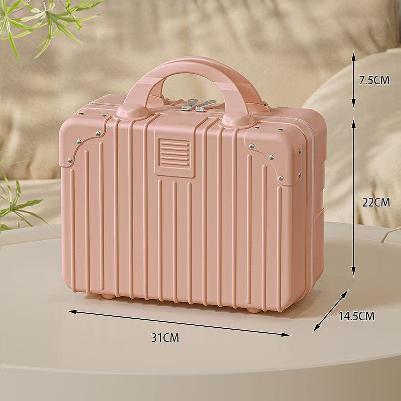 レトロスーツケース小さなスーツケース女性の化粧ケース 14inch お土産小型軽量ミニ旅行収納ボックス|undefined