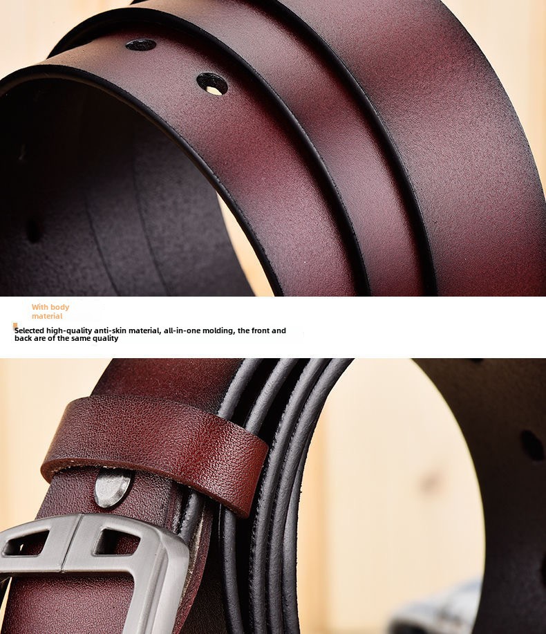 Cross-border foreign trade Men's  leather pin buckle belt vintage belt fashion casual jeans belt factory wholesale_viptrois.com