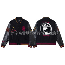 跨境stussy斯图西棒球棉服外套美式宽松休闲飞行员夹克男女情侣款
