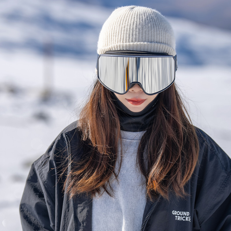 工廠2023新款雙層防霧滑雪鏡柱面防紫外線滑雪護目眼鏡卡近視