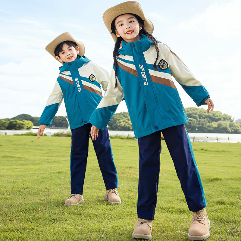 小学生校服新款冲锋衣秋冬三件套儿童一年级运动会班服幼儿园园服