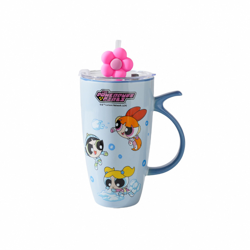 Nuevo auténtico encantador taza de marca de oficina doméstica taza de agua voladora pequeña serie de tazas de cerámica de mujer