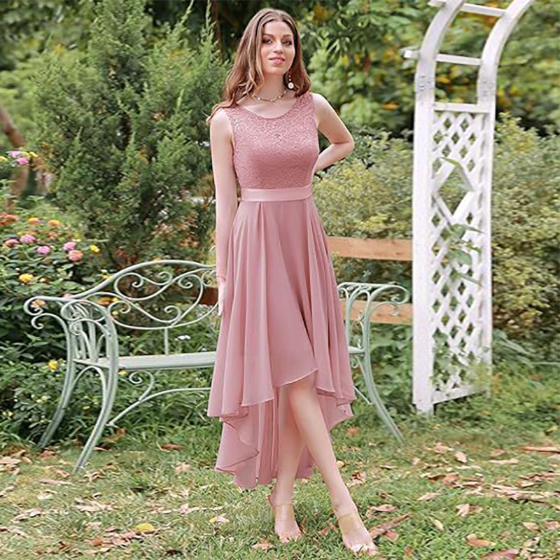 2026 Prom Dresses Wedding Formal Sleeveless Lace Cocktail Party Flowy Mid Length Homecoming Women's Dress