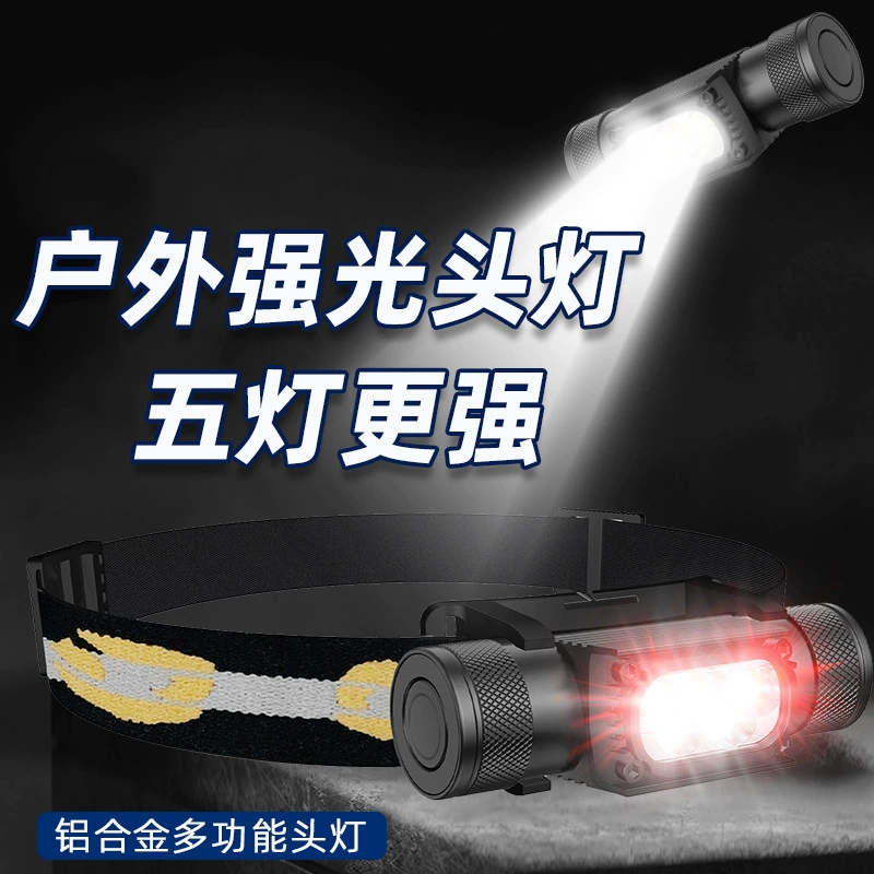 Новая мощная фара из алюминиевого сплава для черного ученика, водонепроницаемая, литиевая батарея 18650, долговечная перезаряжаемая светодиодная налобная лампа