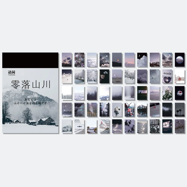 Paper Sticker Pack (Shijang) Scenic Mini DIY Decorative Stickers, 10 pcs, Assorted Designs