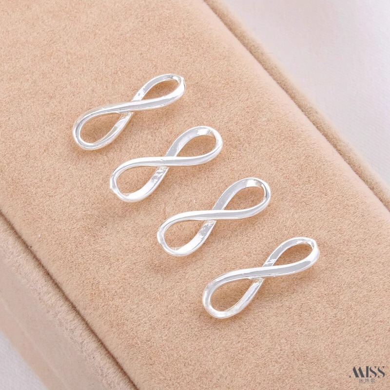 Pure Silver Infinity Love Figure-Eight Clasp DIY Bracelet Necklace End Connector Clasp Earring Jewelry Accessories