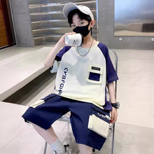 男童夏装短袖套装2025新款中大童帅气时髦男孩夏季网红儿童工装潮