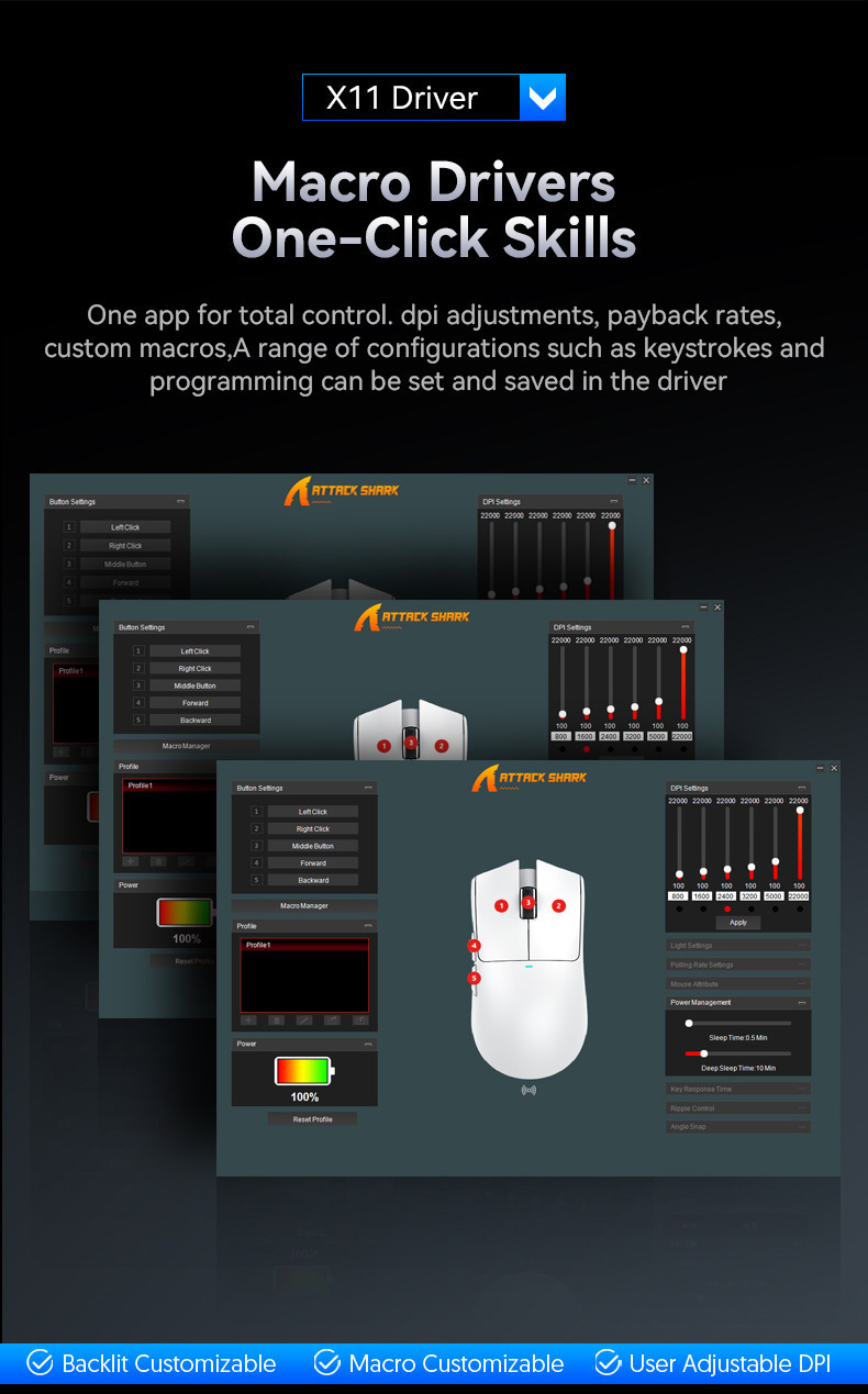 ATTACKSHARK Attack Shark X11SE Wireless Bluetooth Mouse, Video Game, Long Endurance, The Third Mock Examination, Lightweight_voghion.com