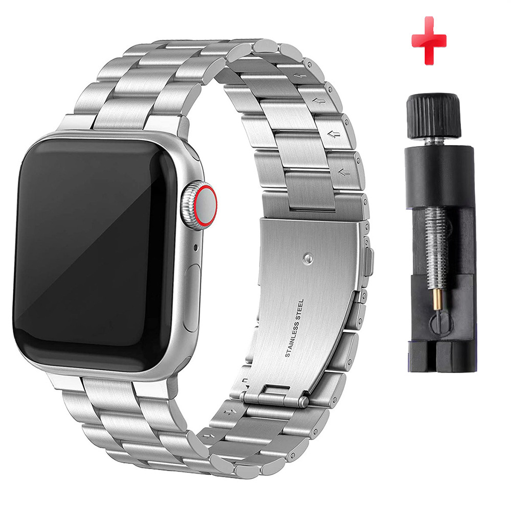 Aplicable a Apple Ultra 10 / 9 / 8 / 7 / 6 / 5 / 4 generación integral correa de acero inoxidable Apple cadena metálica