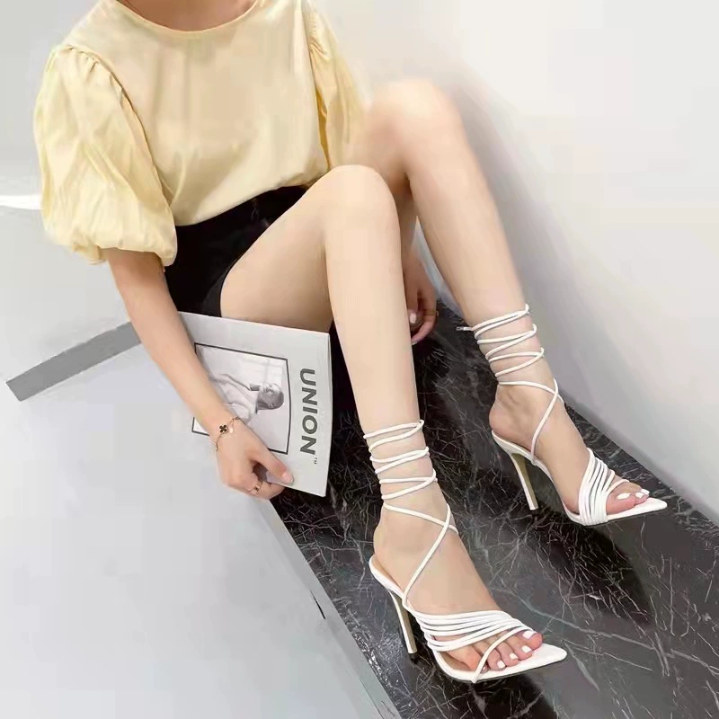 [(Cross-border trading), ankle bracelet, belt, sandals, footwear pointy toe high heels, 2022, European style, plus size]