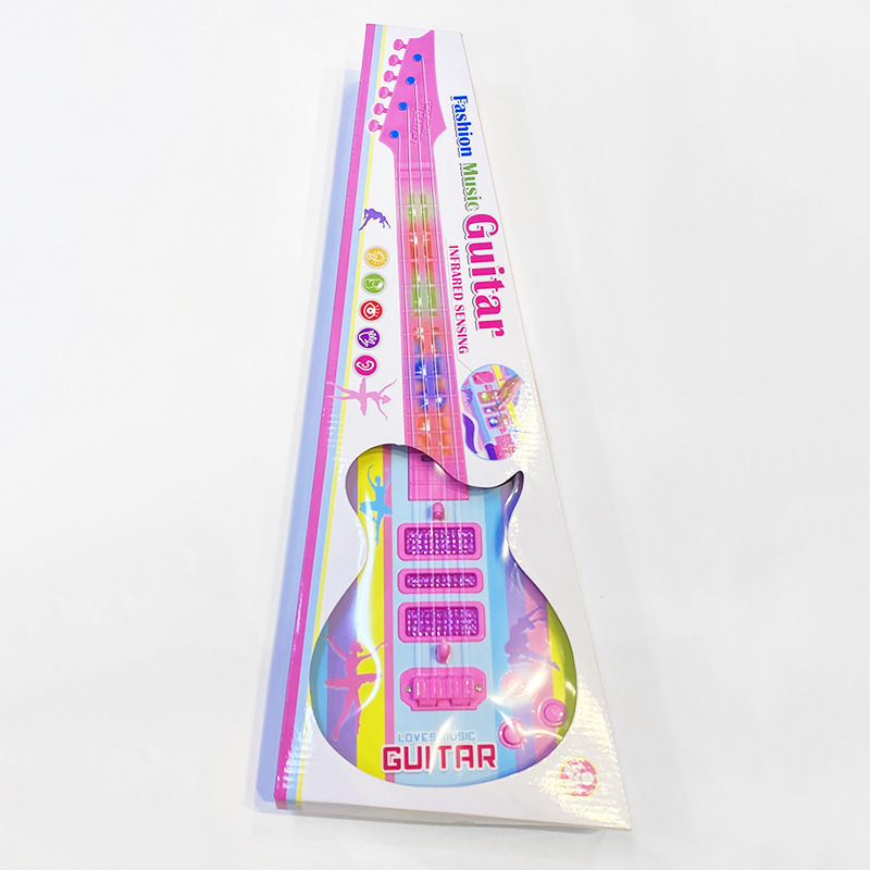 Simulación de inducción infrarroja guitarra plucked ABS instrumento de música para niños guitarra de simulación dinámica de música ligera