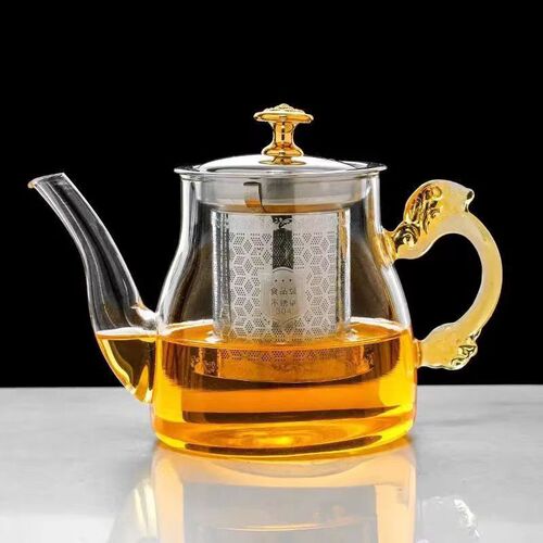 Wholesale High Borosilicate Glass Teapot, Stainless Steel Filter Flower Tea Runner Teapot, Thick Glass Tea Pot with Tea Separation