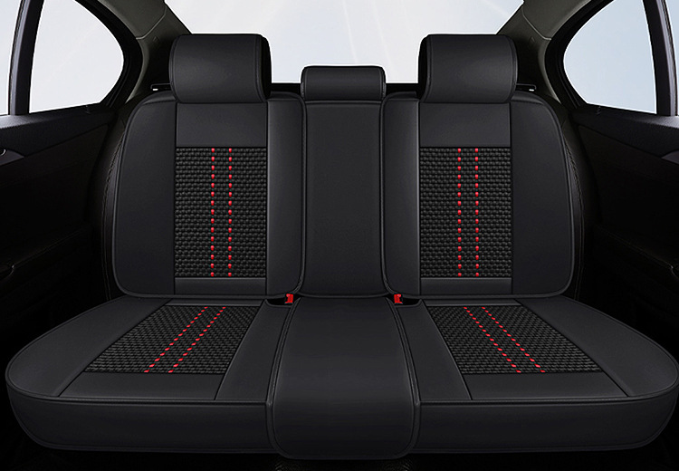 Car Seat Cushion, Suitable for All Seasons, Full Leather, New Model Car Cushion, Seat Cover, Ice Silk Nappa Leather Special Seat Cushion Car Cover