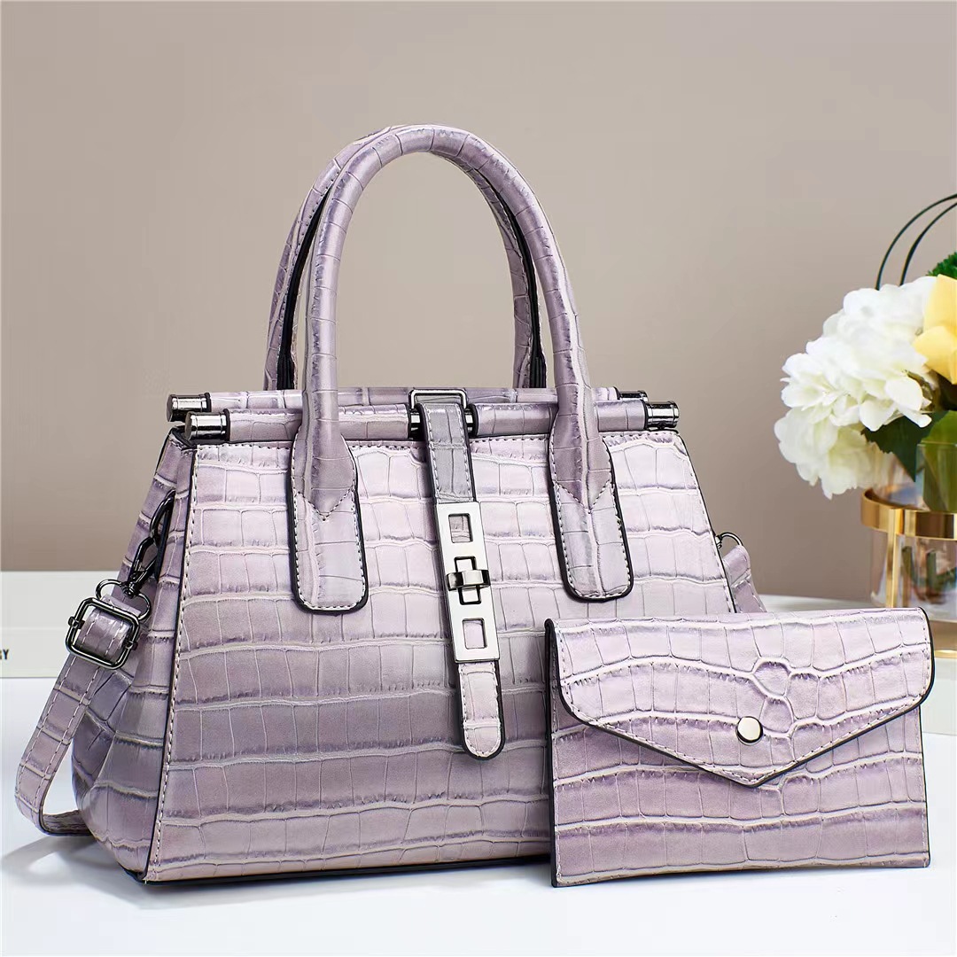 Women's Large Pu Leather Marble Vintage Style Zipper Bag Sets display picture 4