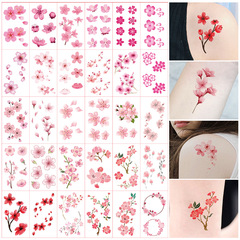 Wholesale Cherry Blossom Tattoo Sticker for Women Waterproof Durable Beautiful Sexy Flower Simulation Concealer Instagram Influencer Sticker