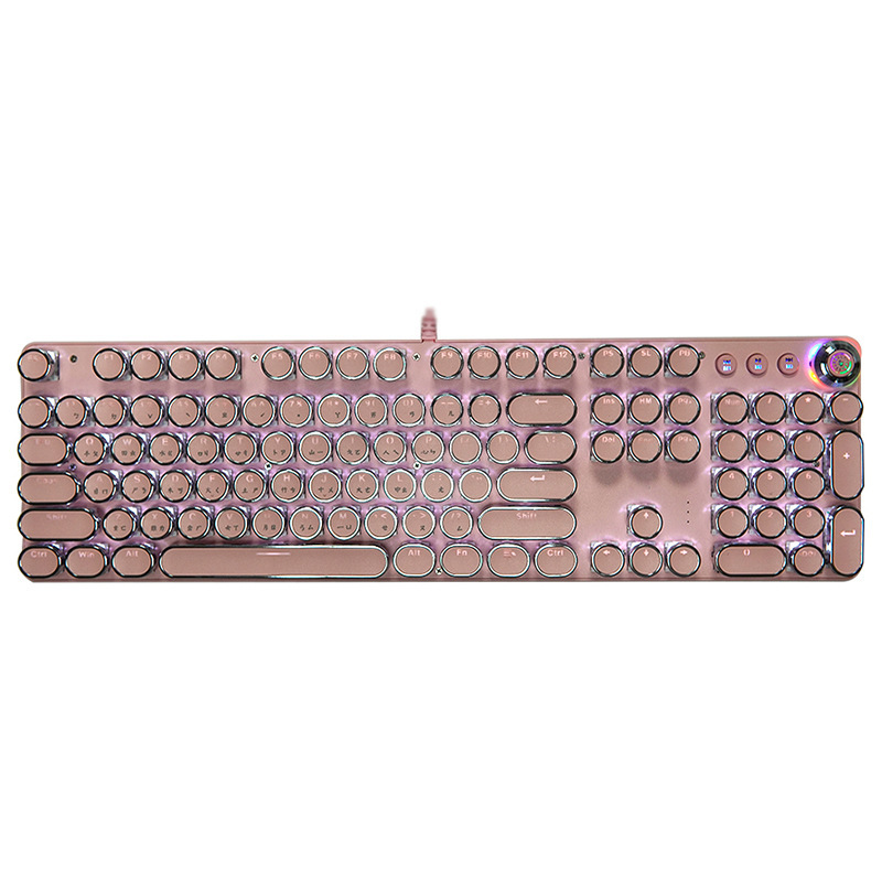 【台湾注音】レトロ電気競争キーボード注音版ゲームキーボード電気競争キーボード青軸機械キーボード|undefined