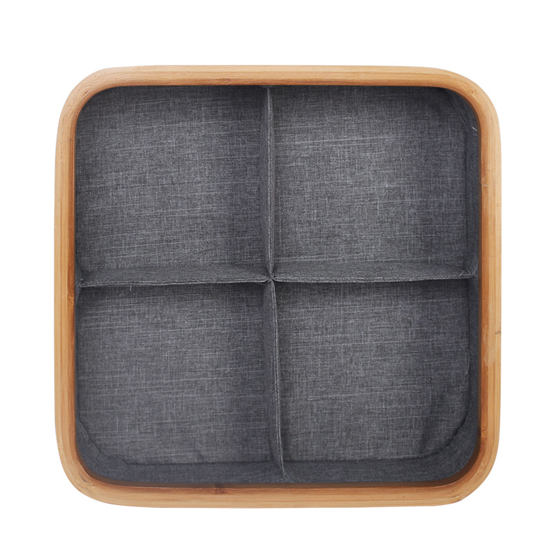 Cesta de ropa sucia de bambú transfronteriza Cesta de almacenamiento de ropa para el hogar Tela Oxford impermeable Cesta de ropa sucia plegable de gran capacidad con doble apertura