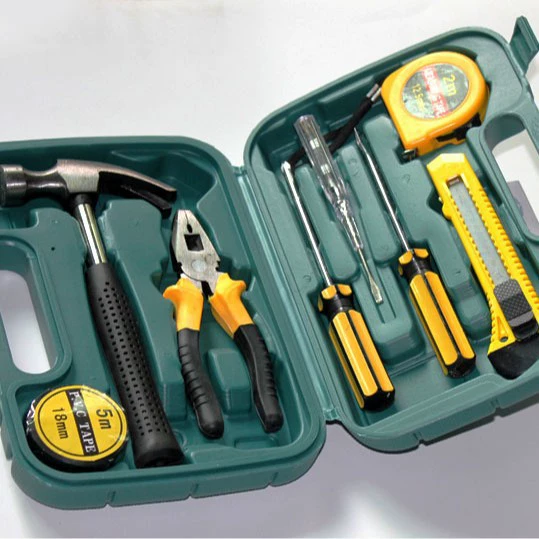 Commonly used combination toolbox 9 -piece car hardware tool bag with a hammer tool set 8009B