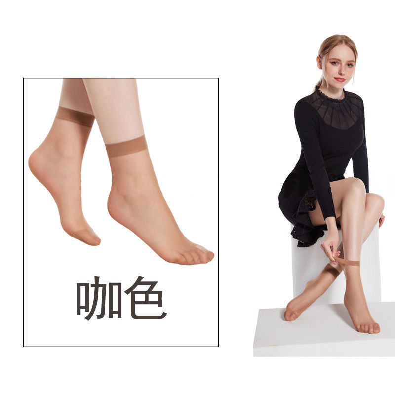 水晶丝袜女士夏季薄款防臭玻璃短丝袜防勾丝纯色隐形丝袜厂家批发|undefined