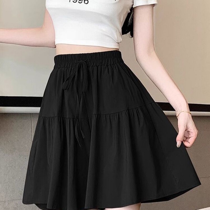 Summer Thin Lazy Style Ice Silk Quick-Drying Women's Large Size Casual Three-Quarter Pants Skirt Pants Wide-Leg Pants Skirt Shorts