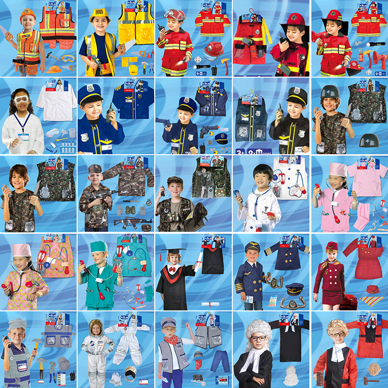 Children's performance costumes role-playing stewardess fire fighting clothes doctor nurse suit engineering chef work clothes