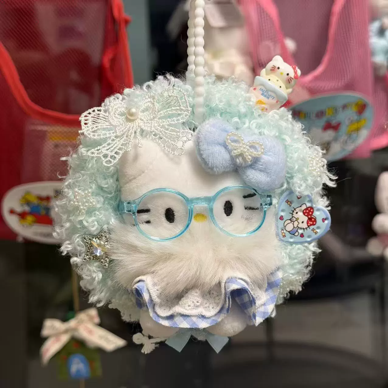 Плюшевый брелок-подвеска Hello Kitty, милый кукольный брелок для сумки, 11 см, легкий и прочный