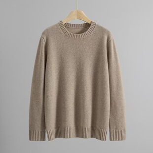 25 Years New Normcore Style Thickeneded Italian Lp Pure Cashmere Round Neck Business Casual Men's Knitwear Knitwear