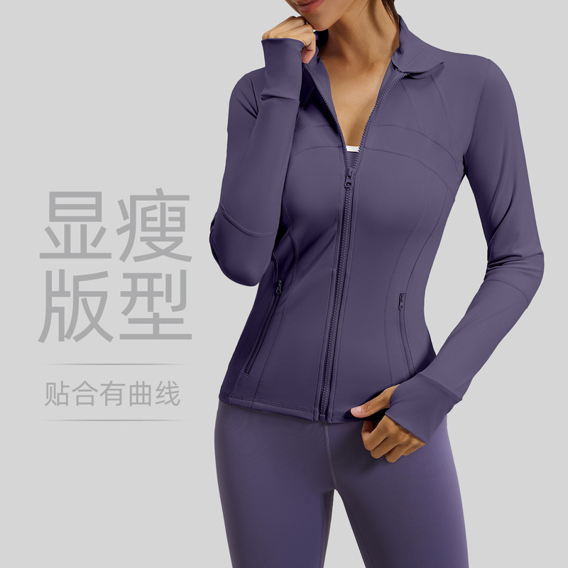 Double Zipper Pocket Sports Jacket, High Elasticity, Breathable Yoga Wear, Long-Sleeved Running Fitness Patchwork Design Top for Outerwear Double Zipper Pocket Sports Jacket, High Elasticity, Breathable Yoga Wear, Long-Sleeved Running Fitness Patchwork Design Top for Outerwear