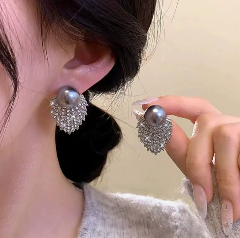 Заушные серьги из жемчуга, мушковая бусинка, серьги без прокола, французский стиль, легкая роскошь, стиль высокого качества