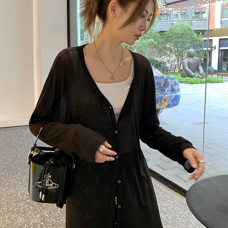 Cardigan, summer thin breathable long-sleeve, oversize