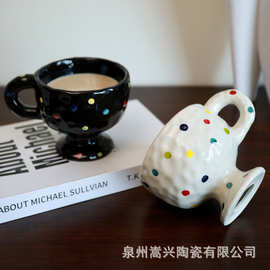 定制陶瓷创意礼品马克杯手捏不规则个性礼物饮水杯茶杯高脚咖啡杯