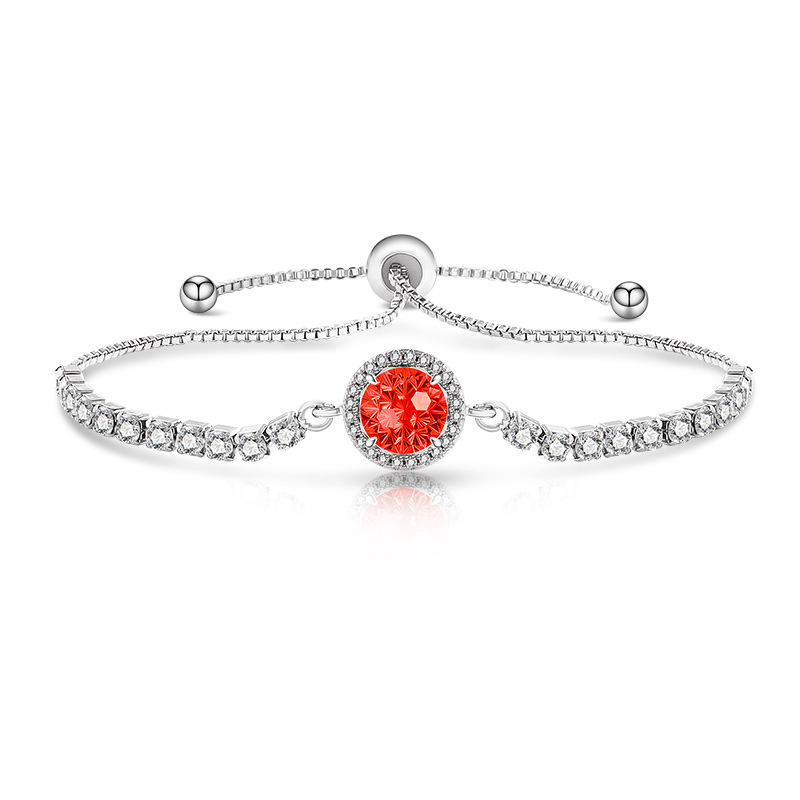 Fireworks Cut Bracelet With Padparadscha And High Carbon Diamond_voghion.com