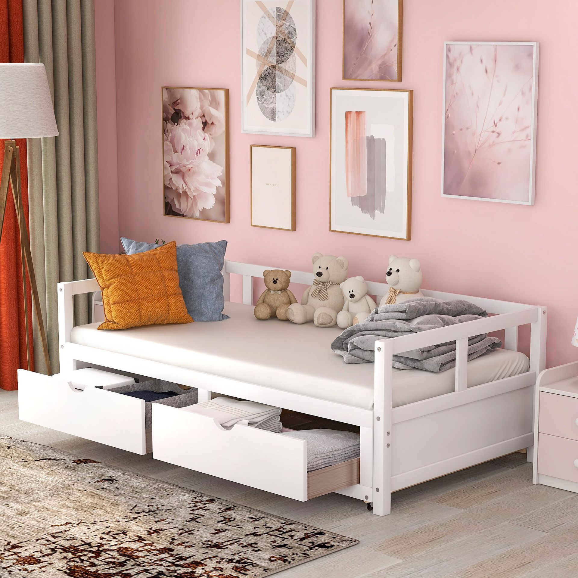 Sofá cama de madera sólida plegable multifuncional de doble propósito pequeño tipo de sala de estar retractable push-pull goma madera tela sofá