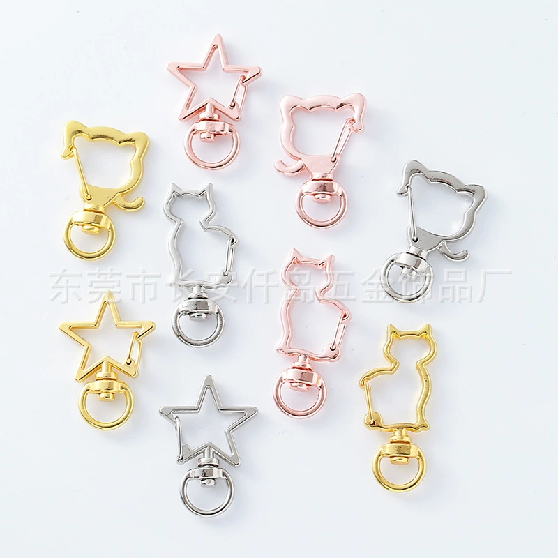 Фурнитура для ювелирных изделий своими руками, аксессуары, пряжка с пятиконечной звездой, кошачья голова, пряжка в виде панды, металлический брелок специальной формы, подвеска для сумки