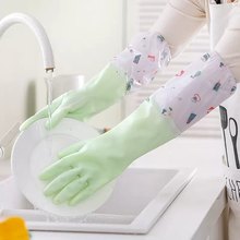 加绒防水洗碗手套加厚橡胶洗衣服胶皮乳胶厨房清洁家务冬季保暖