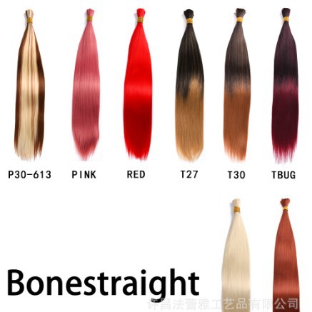 Extensión de Cabello Liso Sintético 24 Pulgadas 150g de Fibra de Alta Temperatura