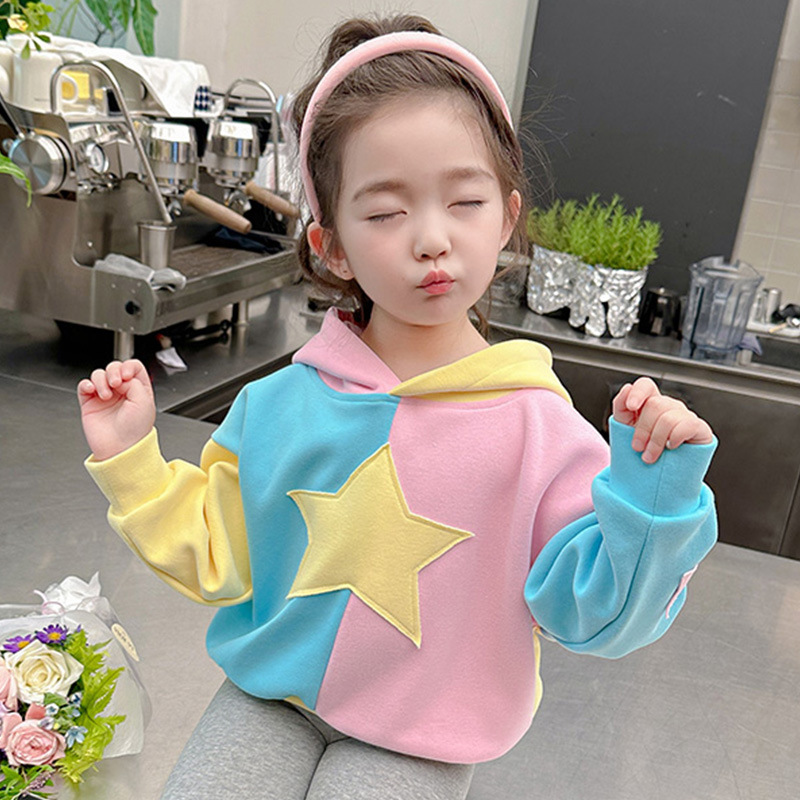 Women's Hoodie 2024 New Spring Baby Girl Spring Outfit Long Sleeve Polka Dot Hooded Children's Top Spring Style