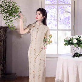 古法改良新中式长款无袖旗袍女2026夏款时尚年轻款日常连衣裙现货
