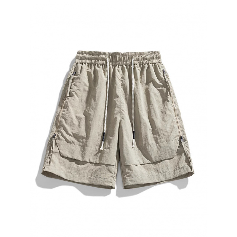 2025 moda hombre todo-fósforo verano delgado multibolsillos elástico casual suelto de secado rápido pantalones de cinco puntos