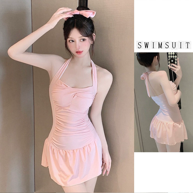 Купальник женский цельный ремень сплошной консервативный, тонкий, стройный, сладкий, девушка чисто ветреный купальник с горячими источниками оптом