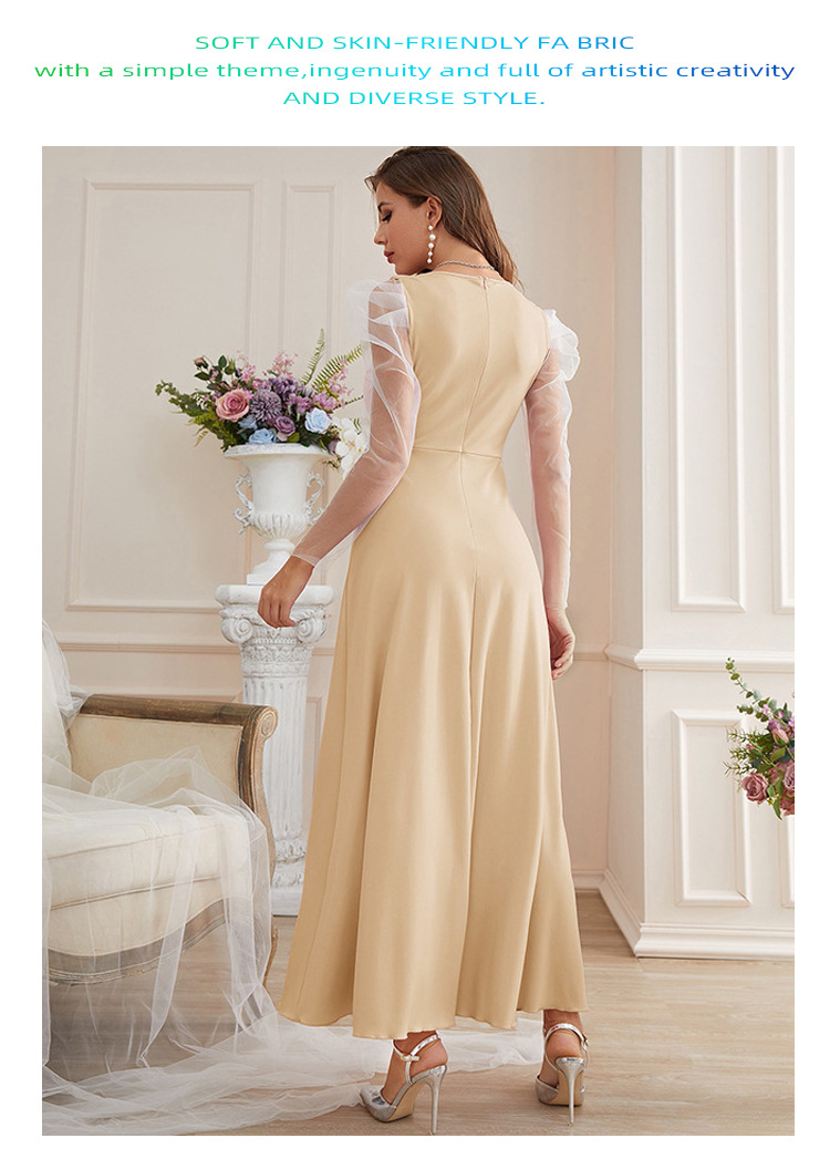 Dámské oblečení nové produkty přeshraniční narozeninové párty síťované šaty_voghion.com