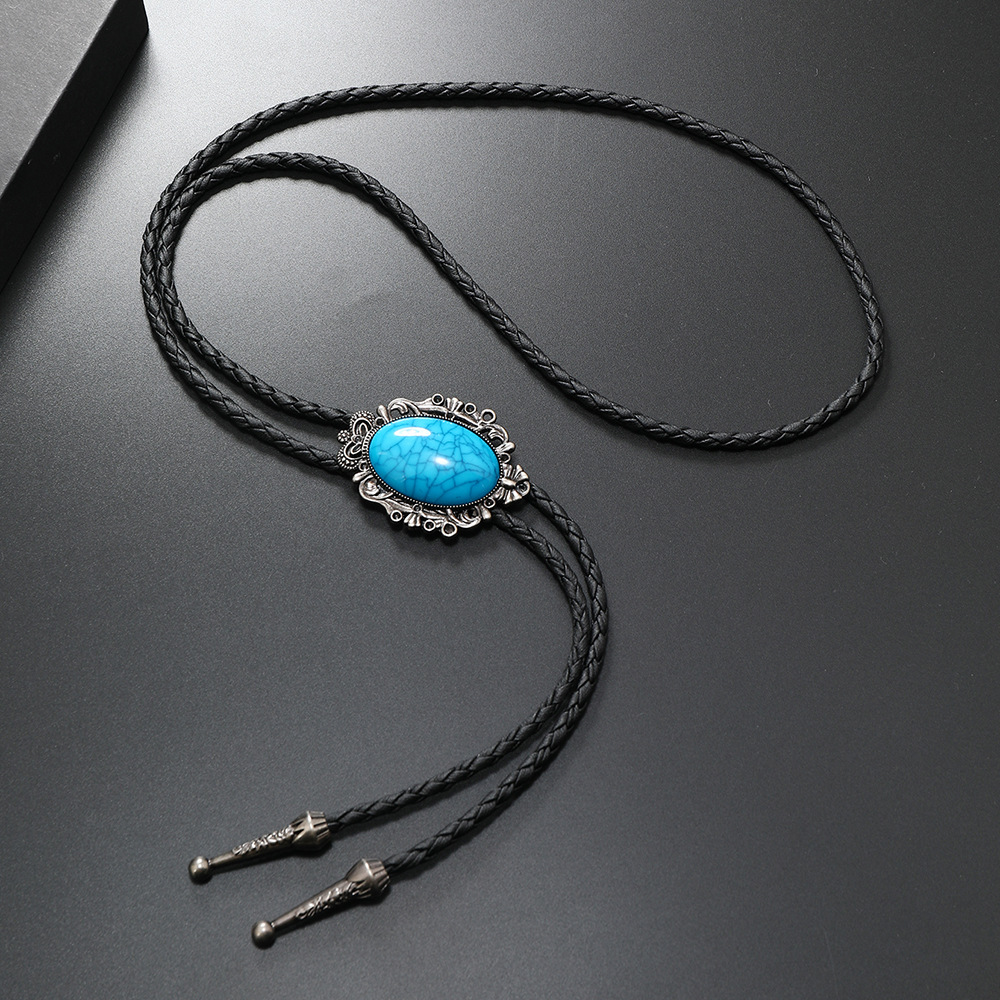 Geometric Pattern Retro Geometric Pu Leather Alloy Turquoise Unisex Bolo Tie Necklaces