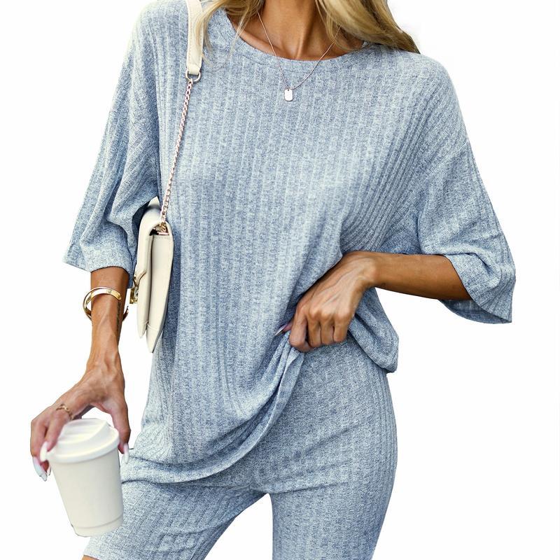 Summer outfit Set Breathable Ribbed woman’s set Stretchy