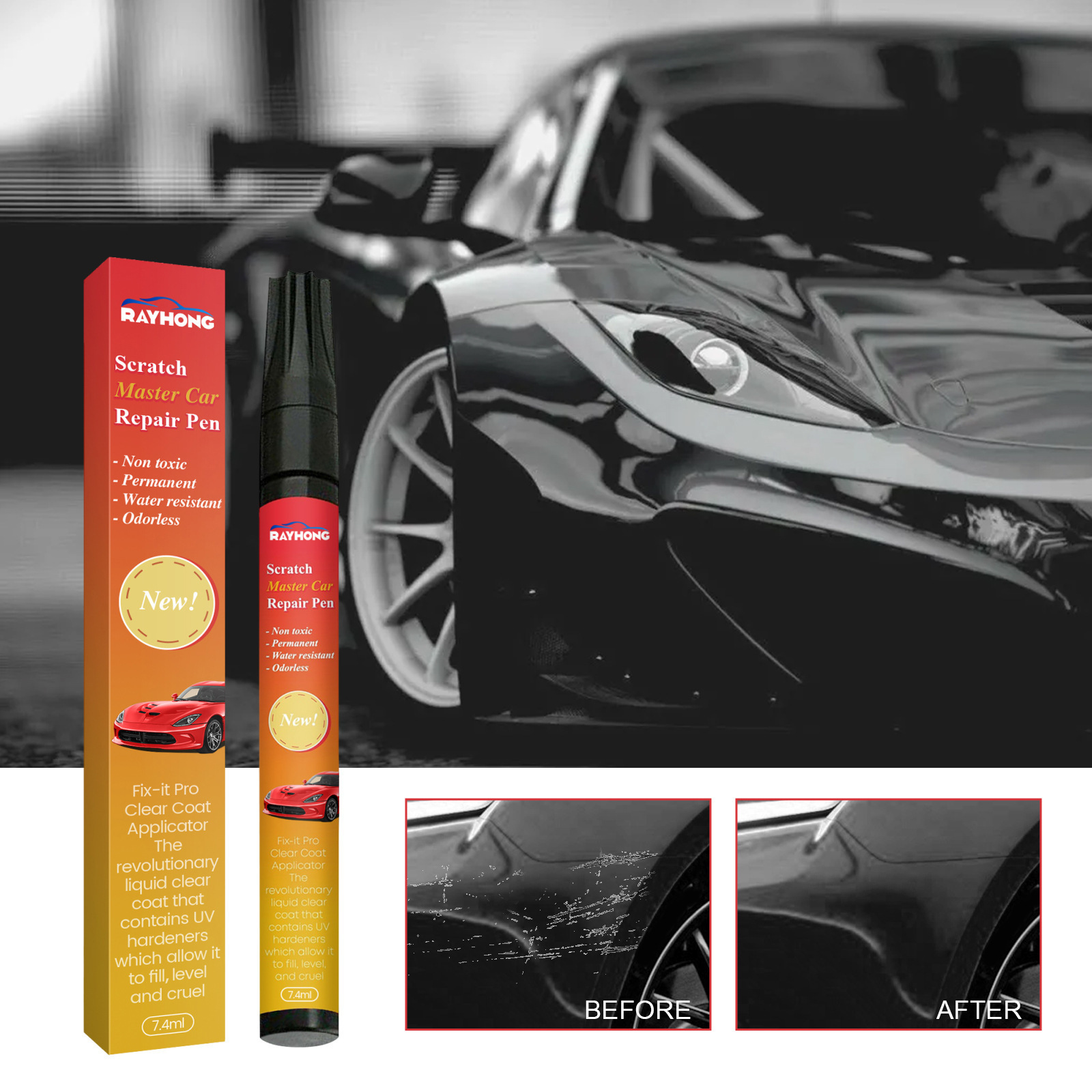 Rayhong Car Scratch Care Pen, Paint Repair Pen, Car Paint Surface Scratch Repair and Scratch Removal Pen
