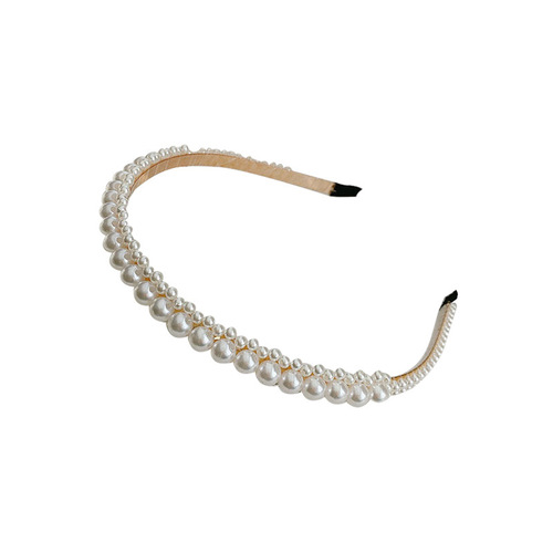Elegant Pearl Hairband for Women, 2025 Pressed Hair Hoop—Simple, Versatile Hair Clip Perfect for Outings and Boho Summer Styling