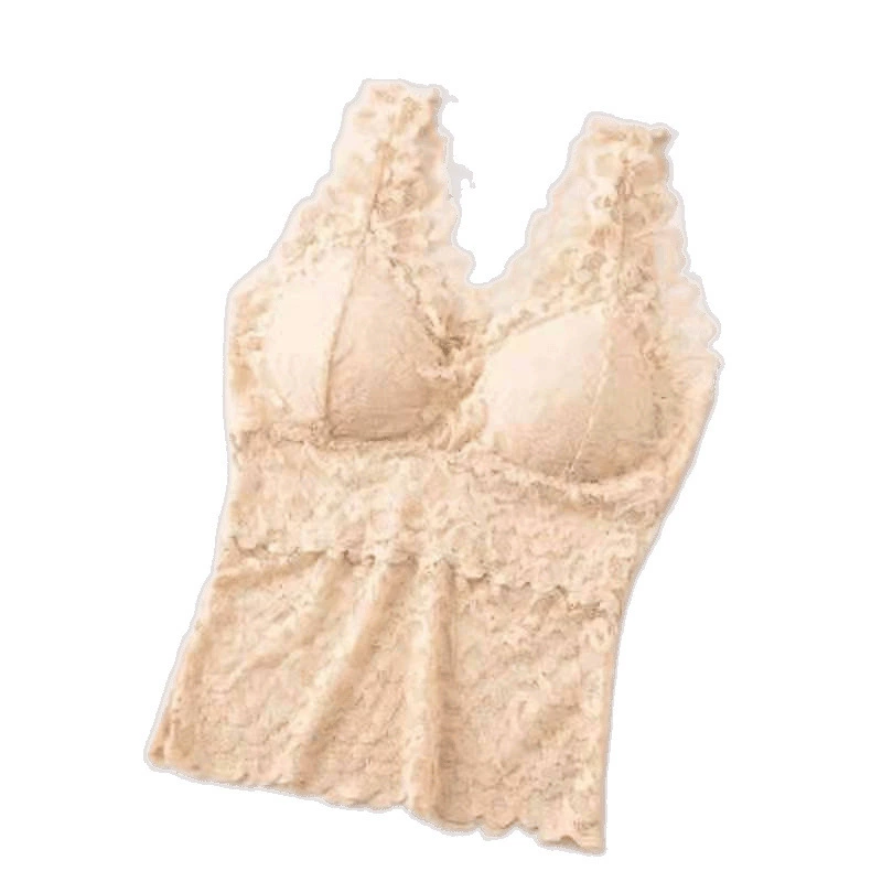 Lace summer bra, fitted long tank top, underwear for students, tube top, plus size, beautiful back, Korean style