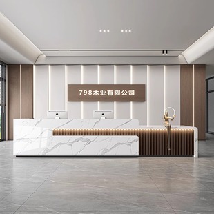 Company Front Desk Reception Cabinet Simple Modern Beauty Salon Consultation Desk Painted Bar Commercial Small Training Reception Desk