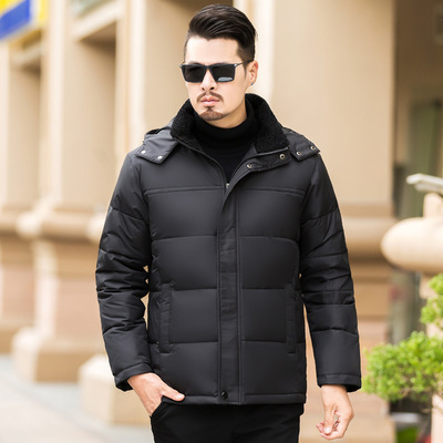 厂家批发男新款中年男式加厚羽绒服冬季中老年男装爸爸短款羽绒服