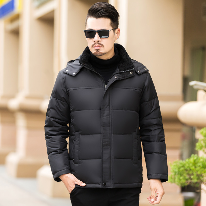 厂家批发男新款中年男式加厚羽绒服冬季中老年男装爸爸短款羽绒服
